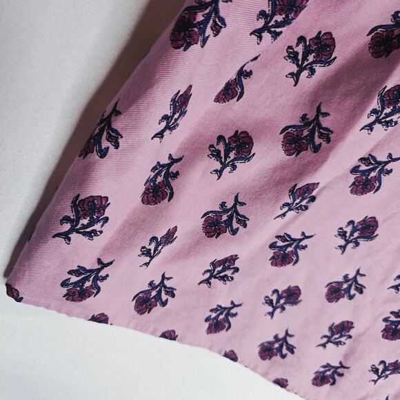 PureJill L Petite Organic Cotton Pink n blue floral Seashell Buttondown blouse - Picture 14 of 14